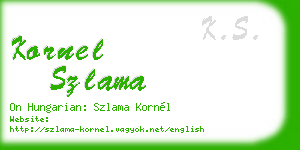 kornel szlama business card